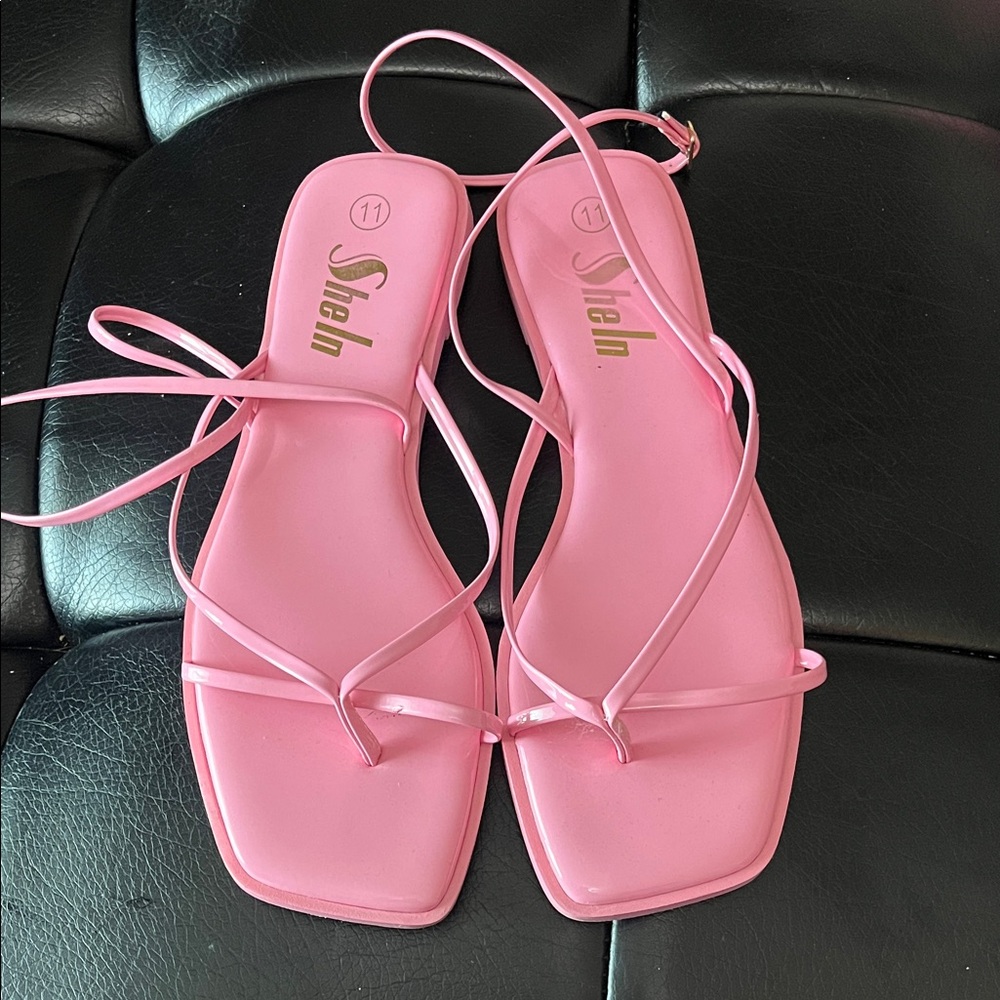 SHEIN Vibrant Pink Strappy Sandals